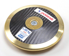 Disk z karbonových vláken - lemovaný mosazným plátem, certifikace IAAF, hmotnost 1 kg CCD17-1