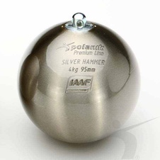 Kladivo soutěžní mosazné  Premium Line - hmotnost 4kg, barva stříbrná, certifikace IAAF I-10-0465 PH-4-S